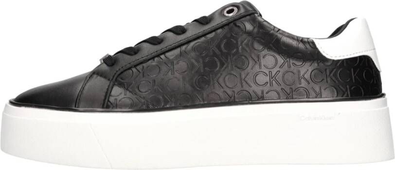 Calvin Klein Premium Leren Veterschoenen met Flatform Zool