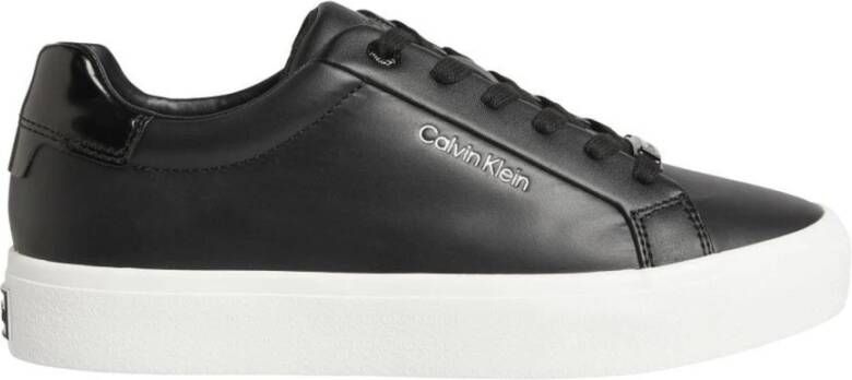 Calvin Klein Zwarte Veterschoenen met Lage Top Black Dames