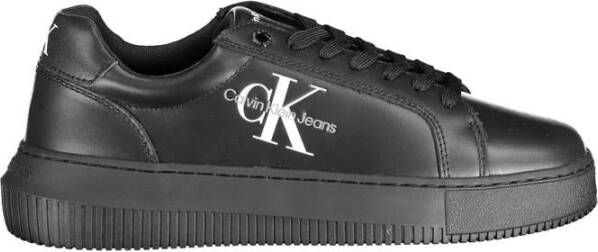 Calvin Klein Zwarte Polyester Sneaker met Contrasterende Details