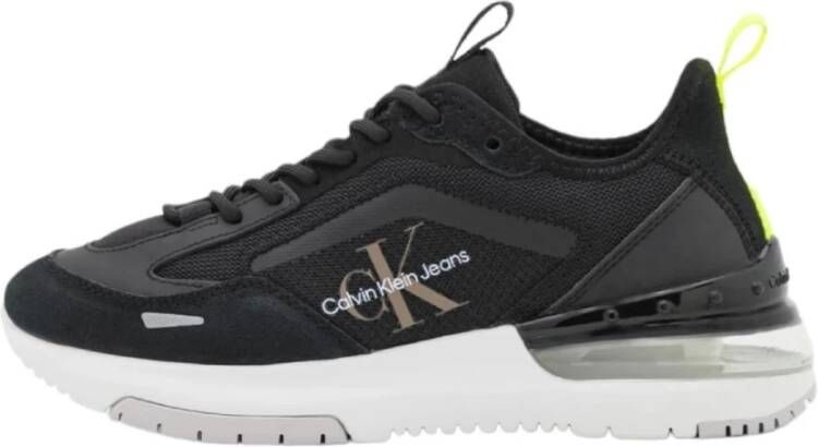 Calvin Klein Fluorescerende contrast sneakers voor vrouwen Black Dames