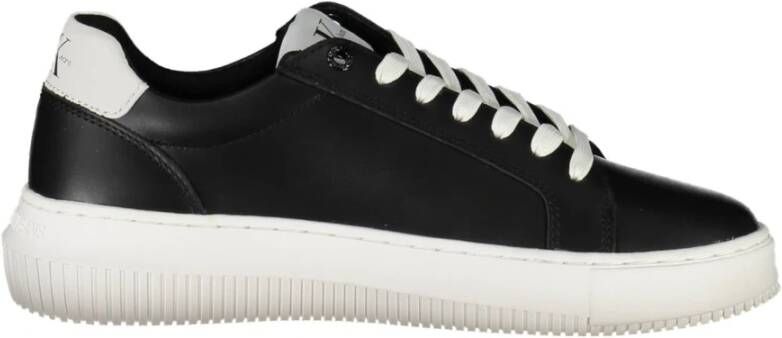 Calvin Klein Plateausneakers CHUNKY CUPSOLE MONO LTH WN vrijetijdsschoen lage schoen veterschoen met ck-opdruk aan de zijkant - Foto 4