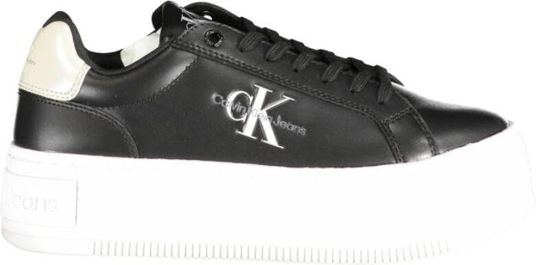 Calvin Klein Plateausneakers BOLD PLATF LOW LACE LTH ML MTL met zijlogo vrijetijdsschoen lage schoen veterschoen