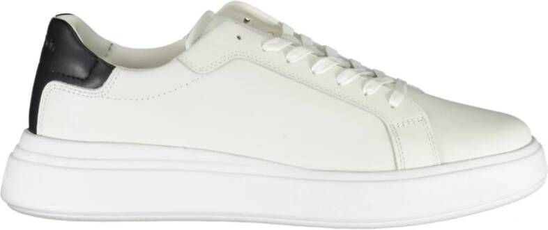 Calvin Klein Sportieve Veterschoenen Wit Contrast Print White Heren