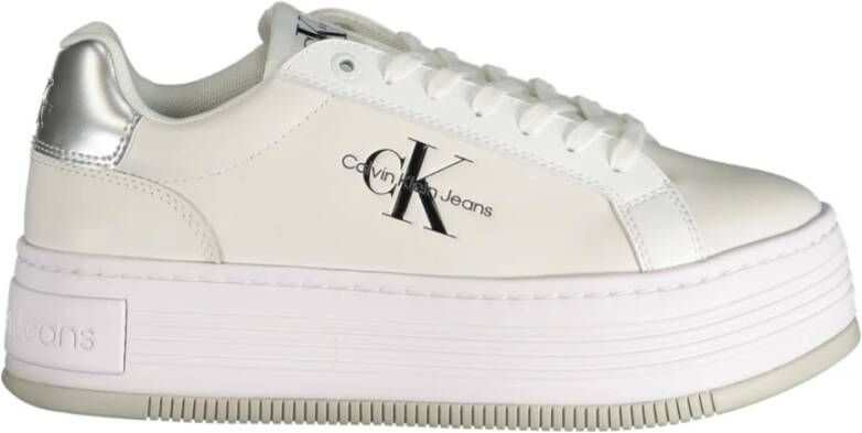 Calvin Klein Plateausneakers BOLD PLATF LOW LACE LTH ML MTL met zijlogo vrijetijdsschoen lage schoen veterschoen