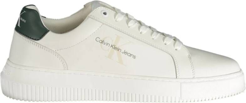 Calvin Klein Witte Polyester Sneaker met Contrasterende Details White Dames