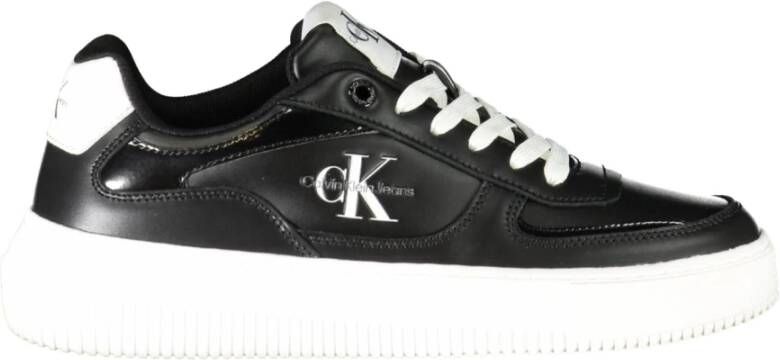 Calvin Klein Sportieve Zwarte Sneakers met Contrastdetails Black Dames