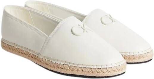 Calvin Klein Witte leren espadrilles met gedetailleerd ontwerp