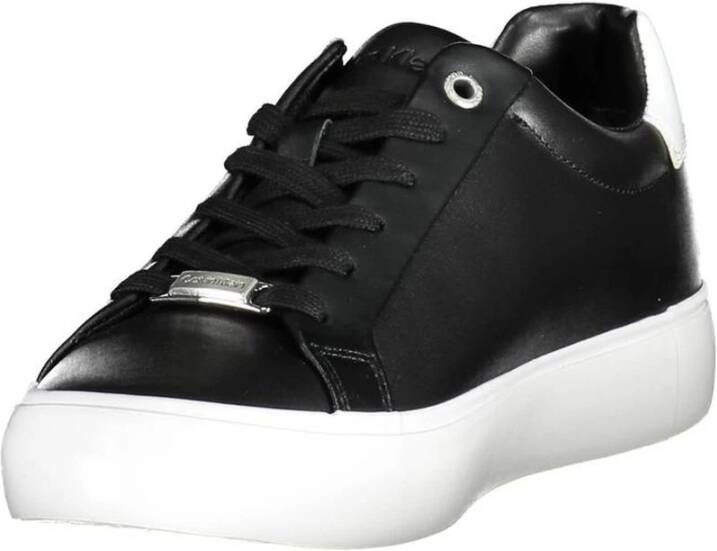 Calvin Klein Zwarte sneakers voor dames met contrasterende details Zwart Dames