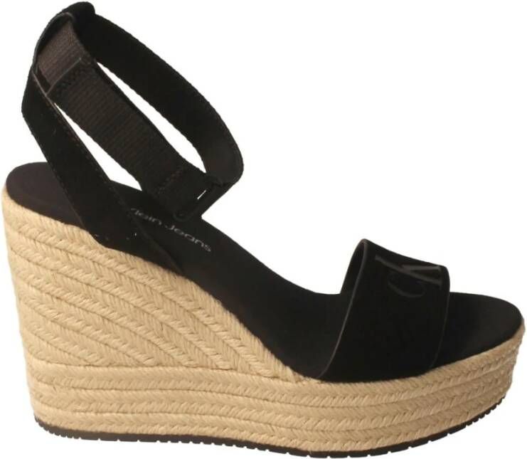 Calvin Klein Wedgeegra Dames Espadrille Hakken Black Dames