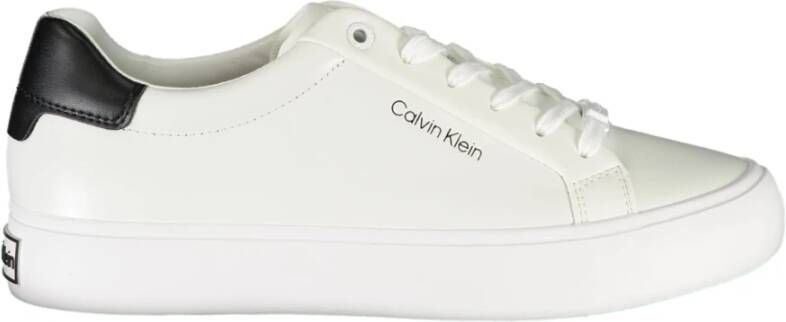 Calvin Klein Witte polyester sneakers met veters print contrastdetails logo White Heren - Foto 7