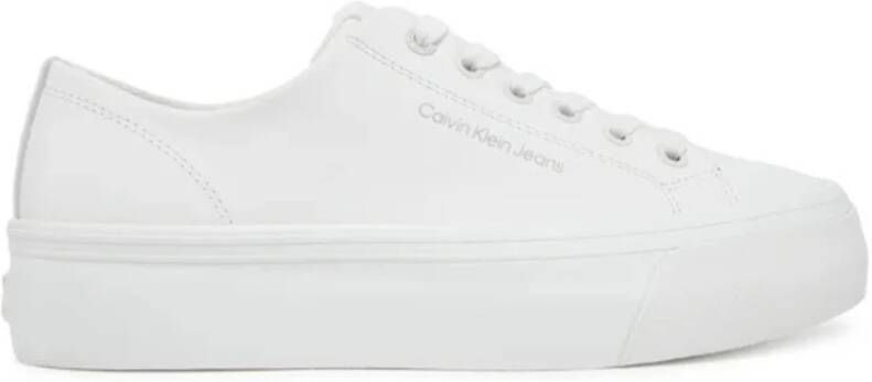 Calvin Klein Plateausneakers VULC FLATFORM LOW MG LTH veterschoenen lage schoen vrijetijdsschoen in klassieke look