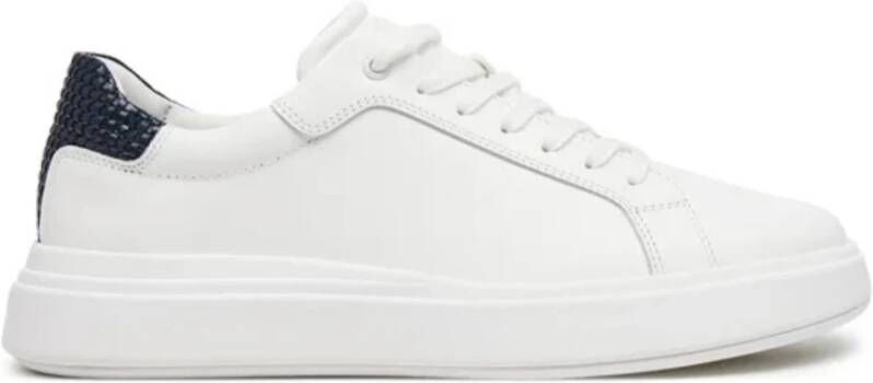 Calvin Klein Witte Geweven Lage Top Sneakers