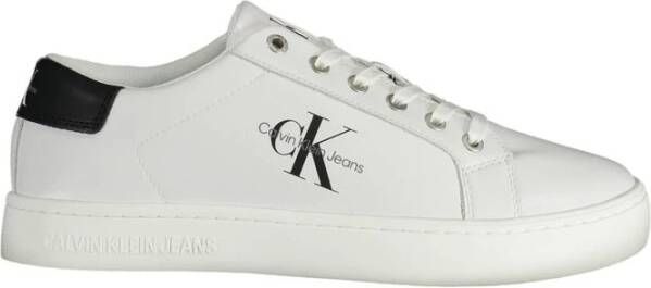Calvin Klein Witte Heren Sneaker Modern Print