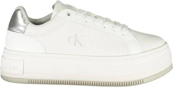 Calvin Klein Witte Polyester Sneaker met Gewatteerde Binnenzool