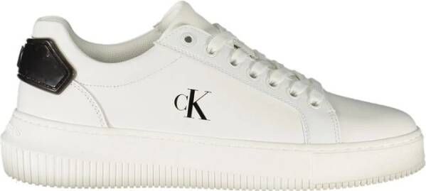 Calvin Klein Witte Leren Dames Sneaker Urban Elegantie
