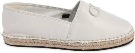 Calvin Klein Witte leren espadrilles met gedetailleerd ontwerp