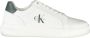 Calvin Klein Witte Leren Heren Sneaker Groene Details - Thumbnail 1