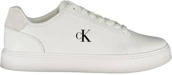 Calvin Klein Witte Leren Heren Sneaker Streetwear Stijl