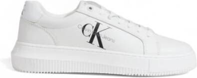 Calvin Klein Witte Leren Lage Sneakers White Heren