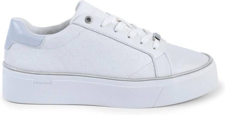 Calvin Klein Platform Lace-Up Sneakers Mono Mix White Dames