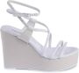 Calvin Klein Witte leren sleehak sandalen - Thumbnail 1
