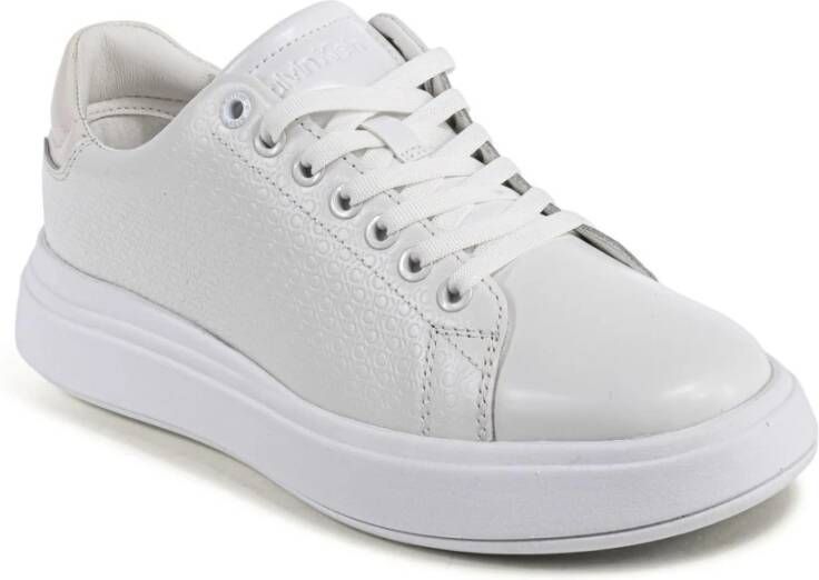 Calvin Klein Verhoogde Cupsole Veterschoenen White Dames