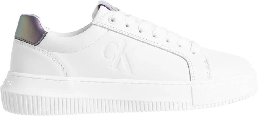 Calvin Klein Witte Leren Sneakers Productie White Dames