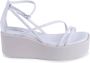 Calvin Klein Witte MultiStrap Sleehak Sandalen - Thumbnail 1