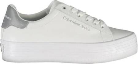 Calvin Klein Witte Platform Sneaker met Logo Print