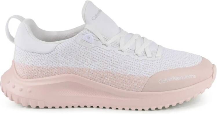 Calvin Klein Witte Polyester Sneaker met Elastaan Details