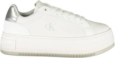Calvin Klein Witte Polyester Sneaker met Gewatteerde Binnenzool