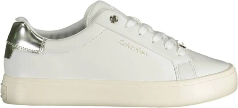 Calvin Klein Witte Polyester Sneaker met Veters en Contrasterende Details Wit Heren - Foto 2