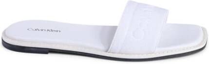 Calvin Klein Witte Sandaal Polyester Rubber Minimalistische Stijl