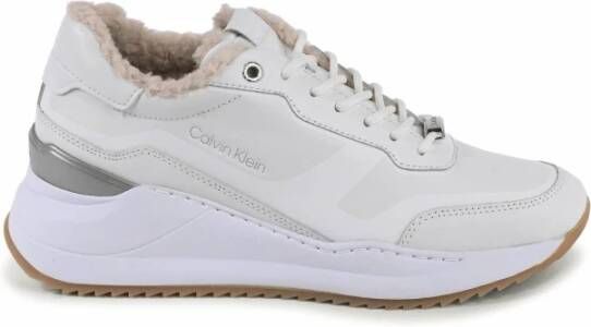 Calvin Klein Witte Shearling-gevoerde Casual Sneakers