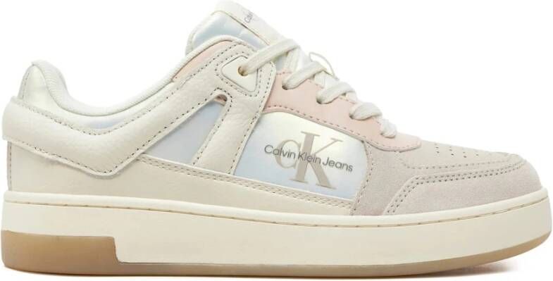 Calvin Klein Witte Sneakers Leer Hoge Kwaliteit