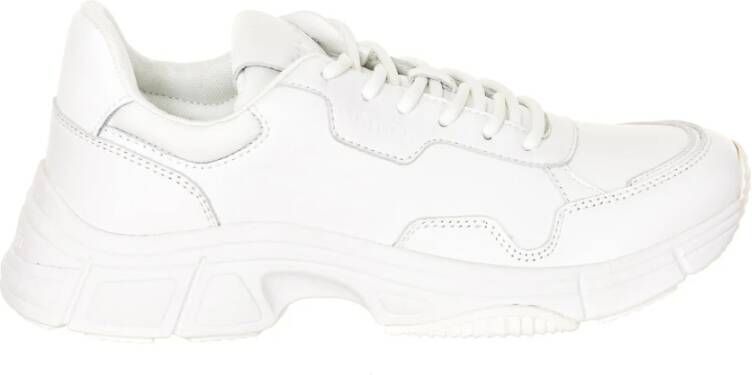 Calvin Klein Witte stoffen en leren sneakers voor heren White Heren