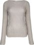 Calvin Klein Zilveren Trui Boot Neck Lange Mouwen - Thumbnail 1