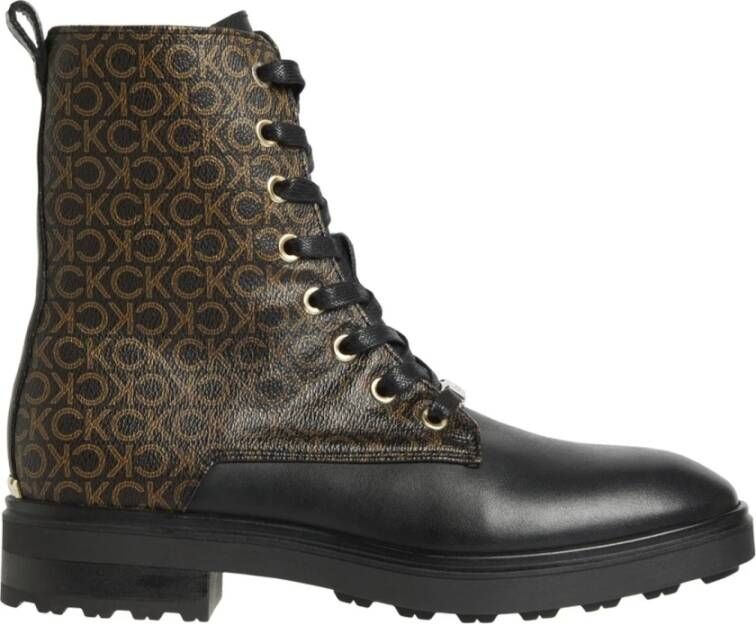 Calvin Klein Boots & laarzen Cleat Biker Boot Mono Mix in bruin