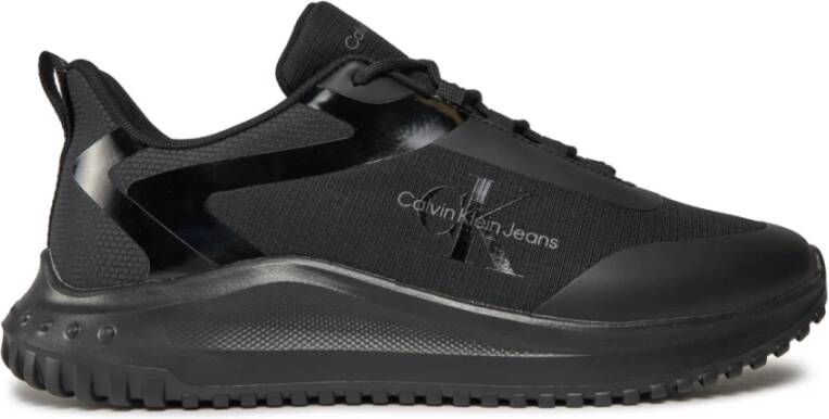 Calvin Klein Jeans Zwarte Lace Mix Sneakers voor Mannen Black Heren