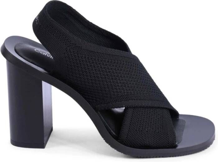 Calvin Klein Zwarte Gebreide Slingback Sandaal