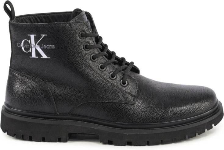 Calvin Klein Jeans Boots met labelprints model 'LUG MID LACEUP BOOT'