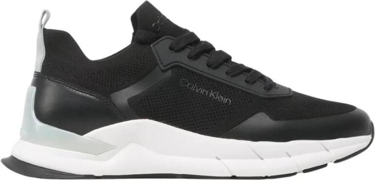 Calvin Klein Zwarte Lage Top Veterschoenen Black Heren