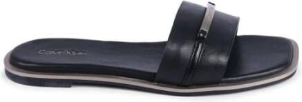 Calvin Klein Zwarte Leren Elegante Sandaal