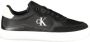 Calvin Klein Zwarte Leren Heren Sneaker - Thumbnail 1