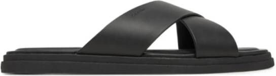 CK Calvin Klein Slippers van echt leer model 'CRISS CROSS'