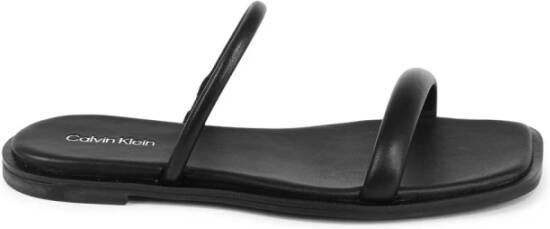 Calvin Klein Zwarte leren minimalistische sandalen