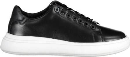 Calvin Klein Zwarte Polyester Sneaker met Contrasterende Details Black