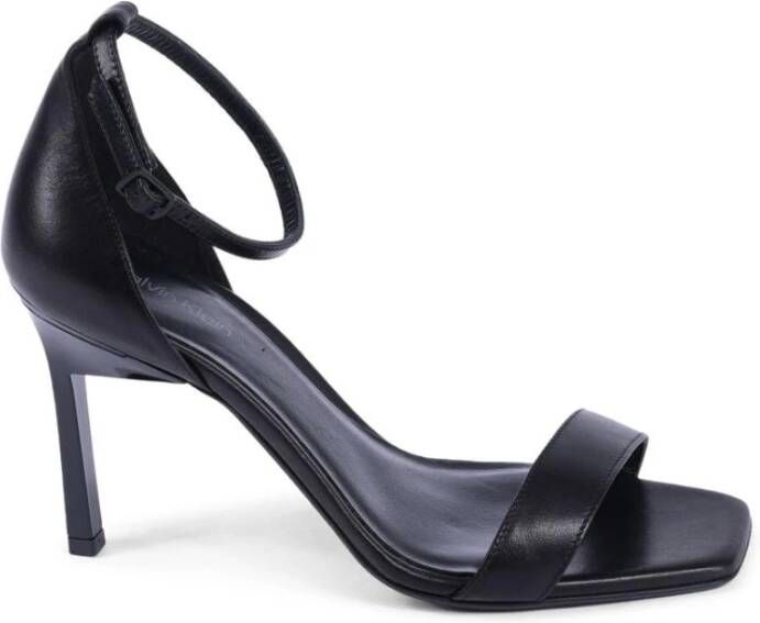 Calvin Klein Zwarte platte sandaal voor vrouwen Black Dames