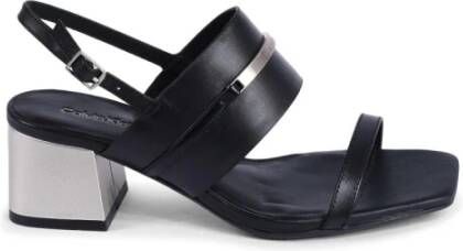 Calvin Klein Zwarte Leren Sandaal met Bandjes