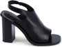 Calvin Klein Zwarte leren slingback sandalen - Thumbnail 1